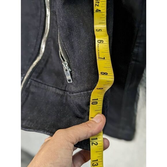 7FAM 7 for all Mankind Denim Moto Jacket S Small Dark Wash - Picture 9 of 9